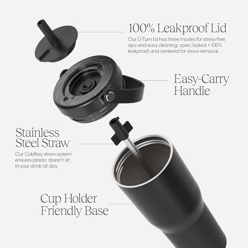 Resa 35oz 100% Leakproof Travel Tumbler with Handle & Straw