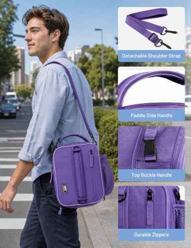 Expandable Small Lunch Box for Men Women Kids Work School Light Purple