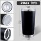 20oz Tumbler with Lid Stainless Steel Tumblers Insulated Mug Black 6P (6 Count)