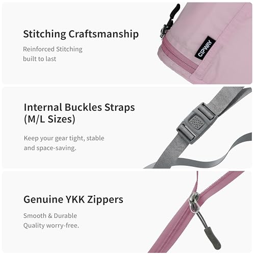 Travel Packing Cubes for Women 5 Set Mauve Pink