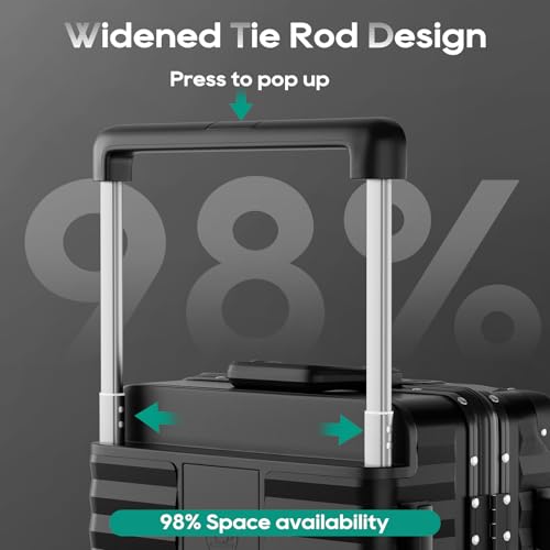 20 Inch Carry on Luggage with Aluminium Frame and Front Pocket