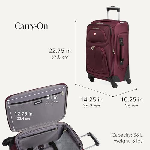 Sion Softside Expandable Spinner Luggage Durable Lightweight Travel Suitcase (3 Count)