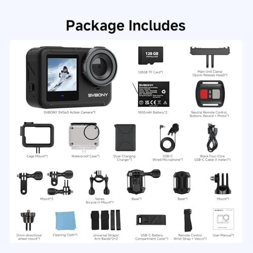 SVGo3 4K60FPS Underwater Camera Combo with 128GB U3 SD Card