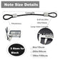 1/8"(3mm) Wire Diam Stainless Steel Cable Eyelets Loops Short Rope Lanyard Safety Tether Chain Lock with Vinyl Coated Cover, 20Pcs 6" Long Black (20 Count)