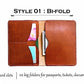 Handmade genuine Leather Wallet Map engrave