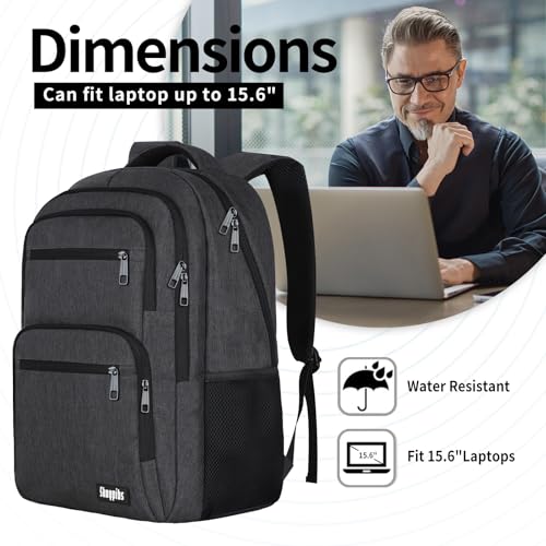 Backpck for Men Women School Backpack for Boys Teens 15.6 inch Laptop Back Pack with Reinforced Straps Bookbag for College High Middle SchoolBusiness Work Mochilas Black
