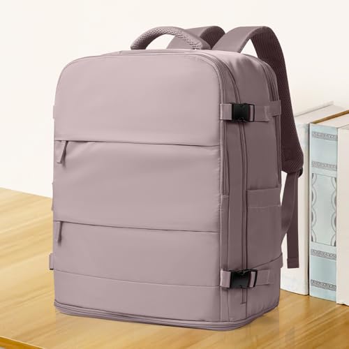 Large Travel Backpack Carry On for Women Man Waterproof Gym Backpacks with Laptop Compartment Mochila de Viaje Teacher Personal Item Backpack Rucksack Airplane Accessories Must Haves Lotus Pink