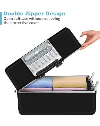 Upgraded Double Zippered Transparent PVC Suitcase Cover 20 Inch
