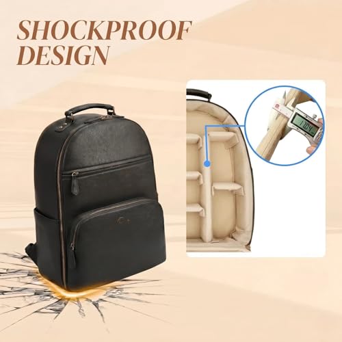 Camera Backpack Classic PU Leather for DSLR