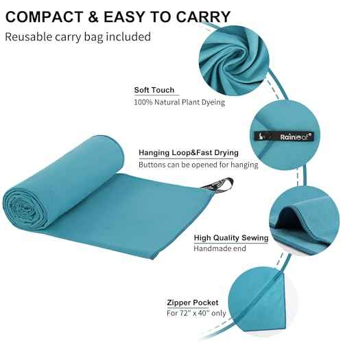 Microfiber Towel Quick Dry Camping & Travel & Gym Towel. Compact