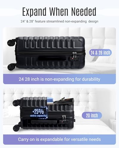 Luggage Sets 3 Pcs Suitcase with Wheels (3 Count)
