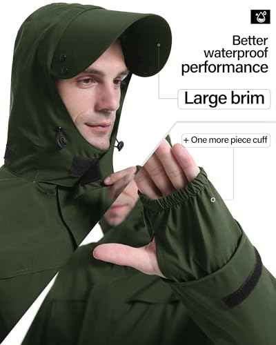 Rain Suit Waterproof Breathable Lightweight 2 (2 Count)