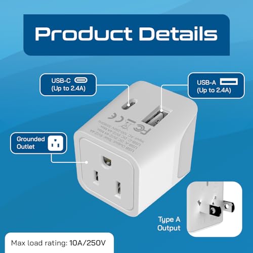 Japan Philippines Travel Adapter Plug with USB