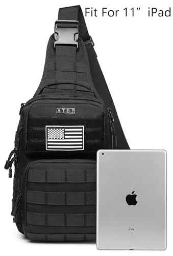 Tactical Sling Backpack with Holster Military Crossbody Bag for Men Single Shoulder Back Pack 10L