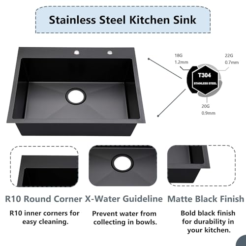 33 Inch Black Kitchen Sink
