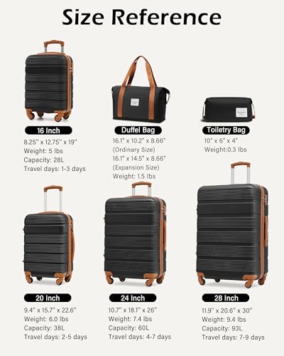 Luggage Sets with Spinner Wheels (6 Count)