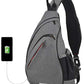 Sling Bag Men Backpack Unisex One Shoulder Bag Hiking Travel Backpack Crossbody with USB Port for Men Women Versatile Casual Daypack