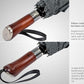 Folding Umbrella Lux Hardwood Handle Auto Open Close Herringbone