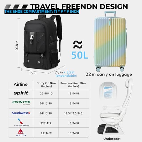 17.3 Inch Travel Laptop Backpack with Shoe Compartment