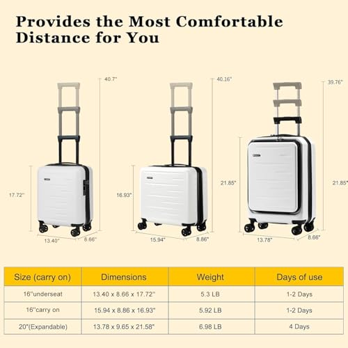 Expandable 16 Inch Underseat Carry On Luggage Airline Approved