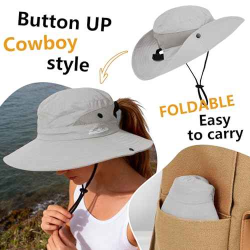 Women's Ponytail Safari Sun Hat