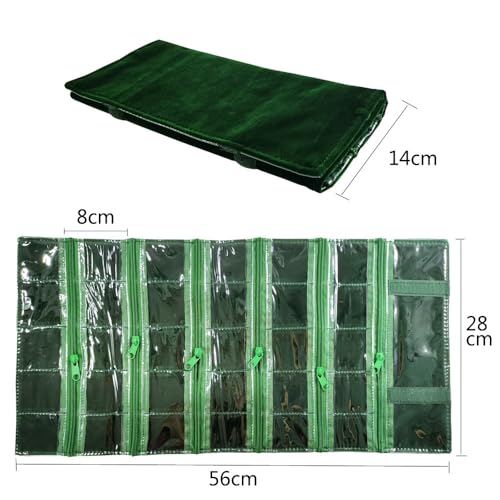 Travel Jewelry Roll Bag Portable Organizer Pouch With Grids&PVC Cover Storage Bags for Necklace