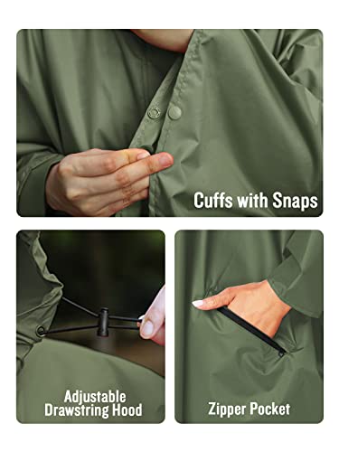 Unisex Rain Poncho Hooded Waterproof Raincoat for Adults Women