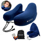 Inflatable Travel Pillow for Airplanes with Comfort Hood