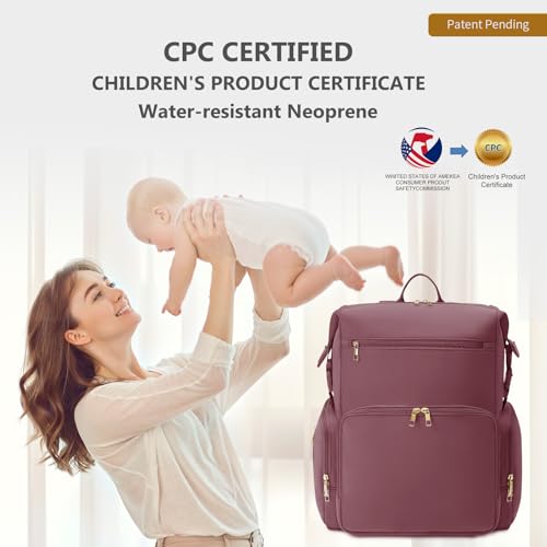 Neoprene Diaper Bag Backpack with Changing Pad