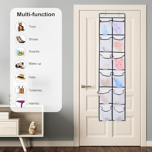 12 Large Pockets Over Door Hanging Shoe Organizer