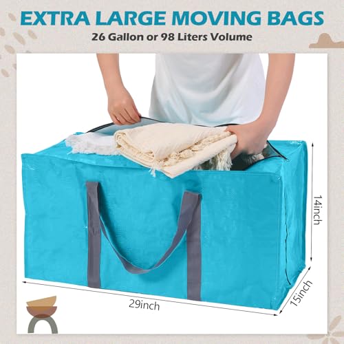 8 Pack Heavy Duty Dorm Moving Bags 65LBs Zippers (8 Count)