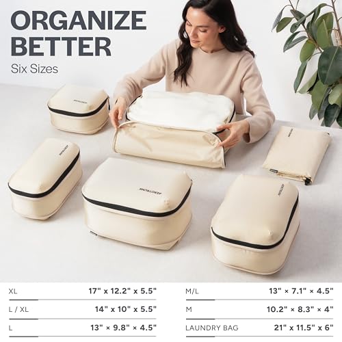 Ultralight Compression Packing Cubes for Travel (6 Count)