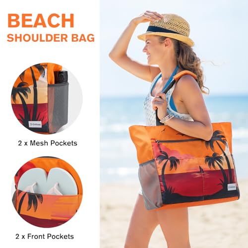 Beach Bag Waterproof Sandproof Large Capacity Foldable for Women