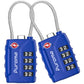 2 Pack TSA Approved Luggage Locks 4 Digit Code Cable Lock Blue (2 Count)