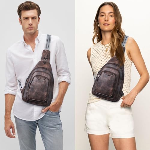 10L Crossbody Sling Bag for Women Men Anti Theft Cross Body Fanny Pack Belt Bag Purse Gifts for Women Faux Leather