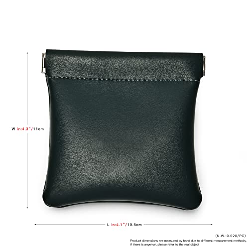 Dark Green PU Leather Jewelry Travel Pouch Trinket Gift Bag