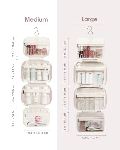 Travel Toiletry Bag for Women Large Hanging Makeup Bag Organizer Toiletries Bag for Full Size Essentials Accessories Cosmetics