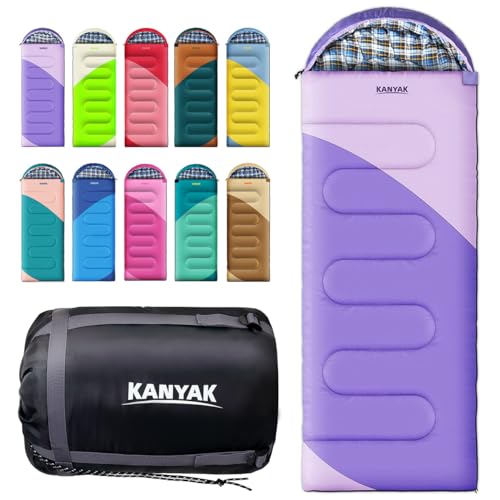 Water Resistant Portable Purple Sleeping Bag for Adults Teens and Kids