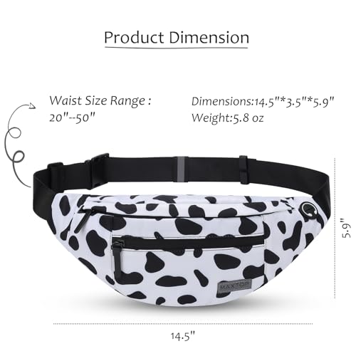 Large Cow Print Crossbody Bags for Women Cute Fanny Pack Belt Bag