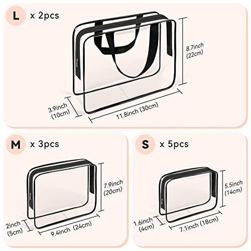 10 PCS Clear Travel Bags for Toiletries (10 Count)