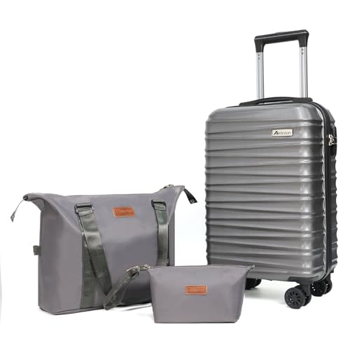 Luggage Set 3 Piece Luggage Set ABS hardshell Spinner Wheels Luggage Carry on Suitcase with Weekender bag & Toiletry bag