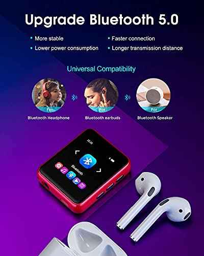 MP3 Player Bluetooth 5.3 Full Touch Screen Color Screen mini MP3 Player