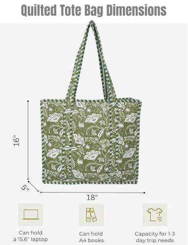 100% Cotton Quilted Tote Bag For Women