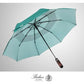 Folding Umbrella Real Wood Handle Herringbone Jade Green