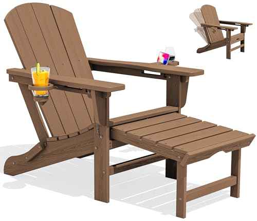 HDPE Folding Adjustable Adirondack Chair with Footrest