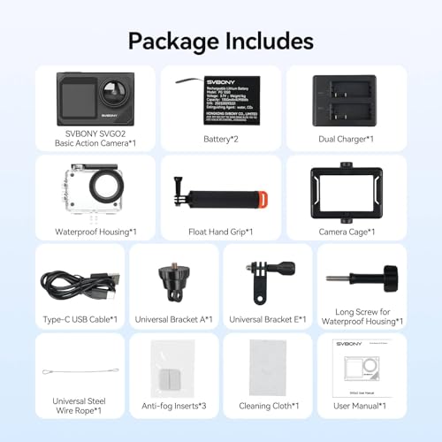 SVGo2 4K 30fps Action Camera Snorkeling Kit with Floating Hand Grip