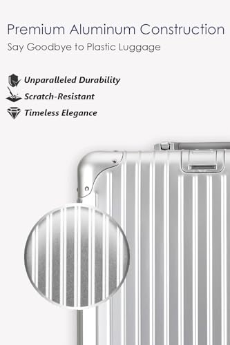 20 Inch All Aluminum Carry On Luggage with Wheels