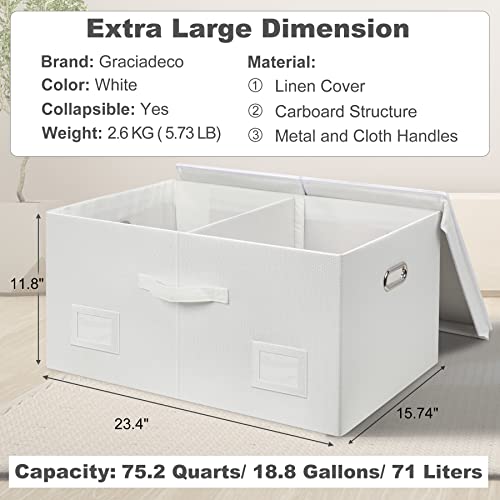 75 Quarts Extra Large Decorative Storage Bins with Lids (3 Count)