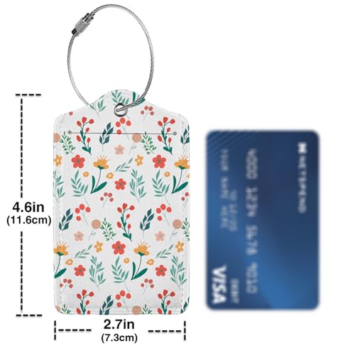 Floral Pattern Luggage Tag Personalized Luggage Tags for Suitcases (2 Count)