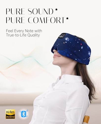 Sleep Mask Stary Bluetooth Headphones for Sleeping Side Sleeper